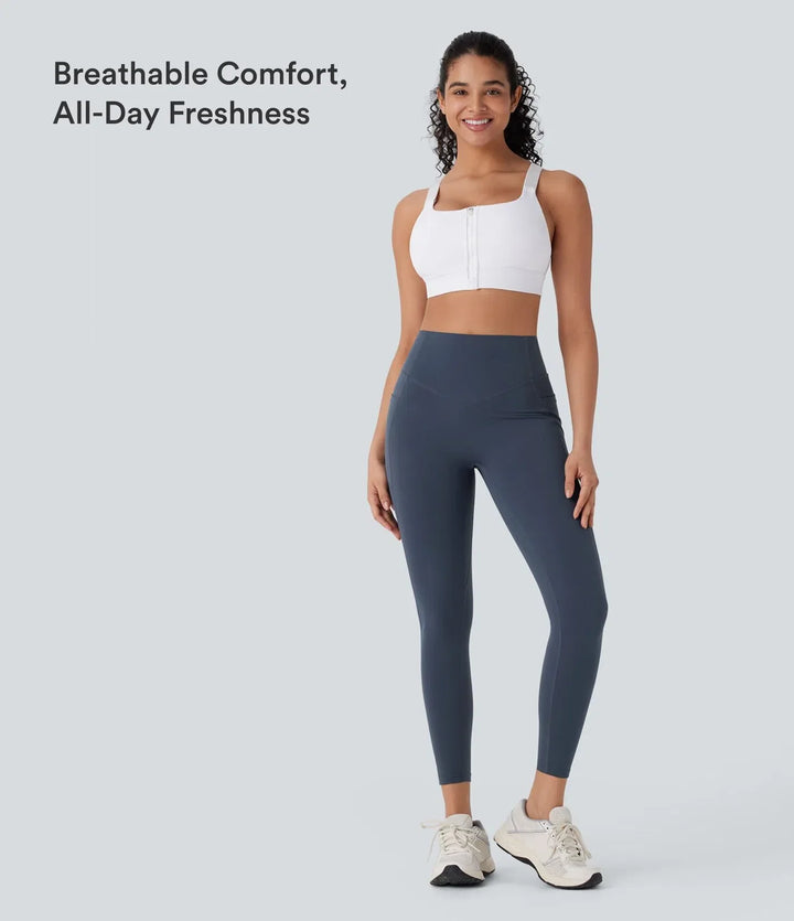 Lyckera UltraSculpt högmidjad magkontroll rumplyftande rynkat ficka formande yogaleggings