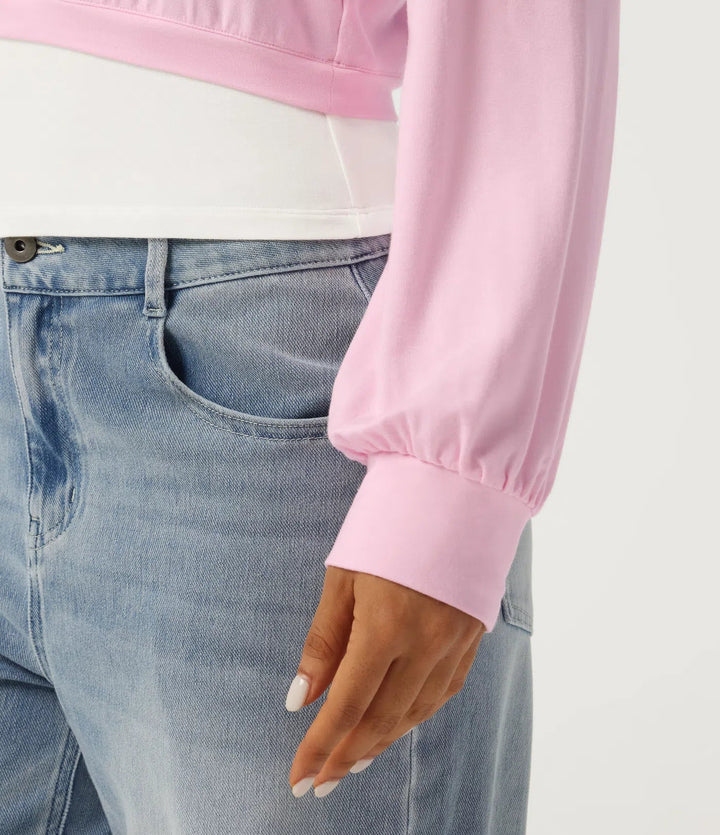 Halterneck enaxlad långärmad 2-i-1 asymmetrisk färgblock vardaglig sweatshirt