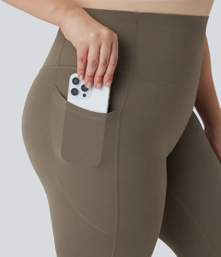 Plusstorlek Halara UltraSculpt med hög midja rumplyftande magkontroll formande träningsleggings med fickor
