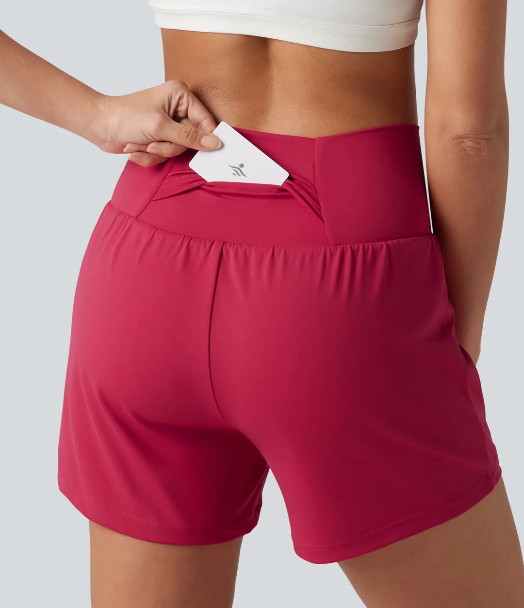 SoftlyZero luftig crossover högmidjad 2-i-1 InstantCool yoga shorts 5&
