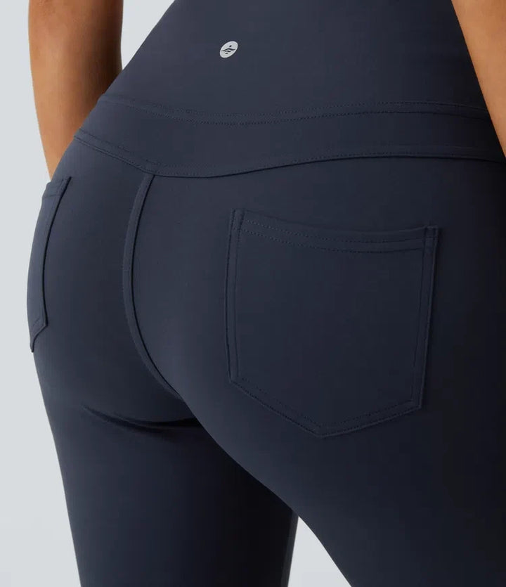 DayStretch med hög midja och ficka capri utsvängd yogaleggings