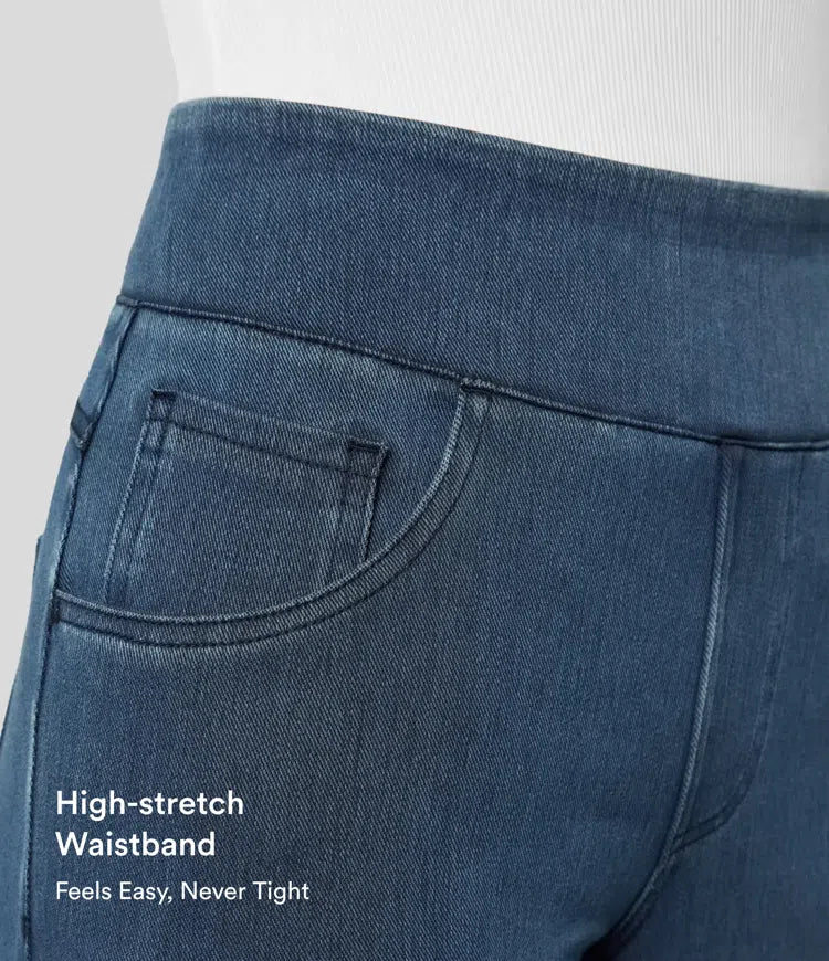Halara Flex med hög midja och fickor vida ben lös jeans för arbete