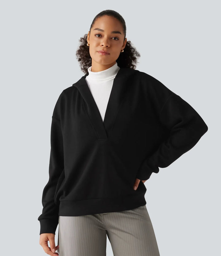 Med huva nedhasad axel långärmad arbete sweatshirt