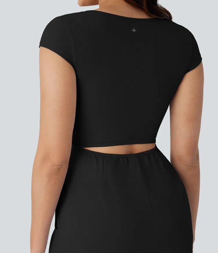 SoftlyZero Airy U-ringning holkärm ficka sval känsla yoga playsuit – Easy Peezy