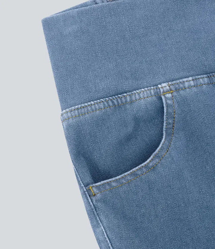 Halara Flex med hög midja, omlottmidja och ficka InstantCool tvättad vardagsjeans