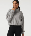 Halvpolo långärmad dragsko vardaglig sweatshirt