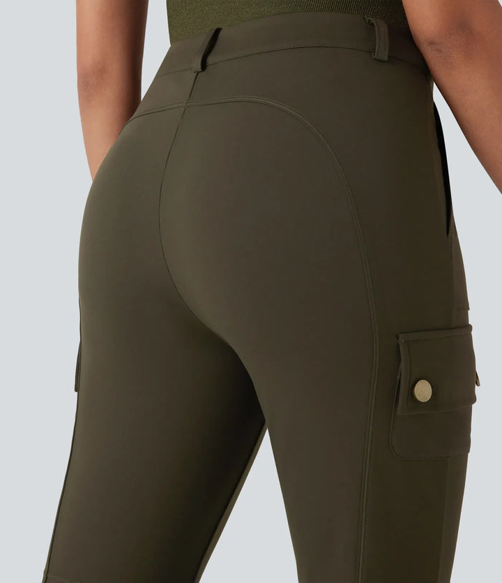 DayStretch med medelhög midja fickor vandring cargo bootcut byxor