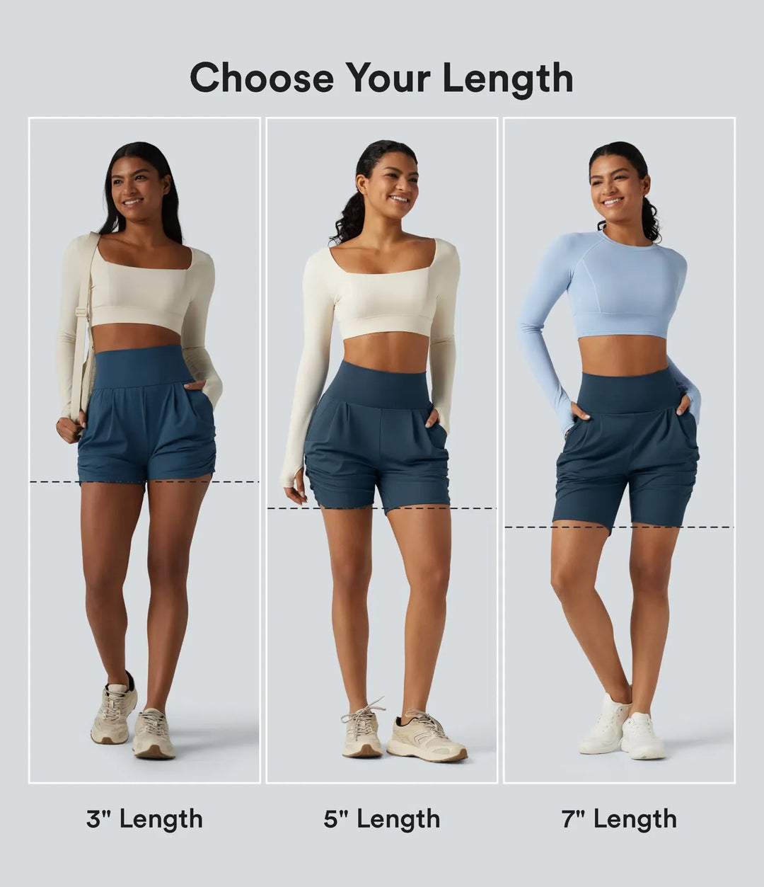 SoftlyZero Airy med hög midja rynklad InstantCool yogashorts 5&