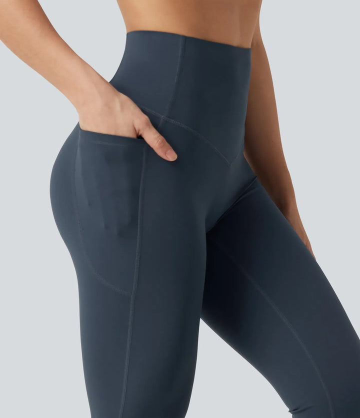 Halara UltraSculpt med hög midja och magkontroll formande bootcut yogaleggings med fickor