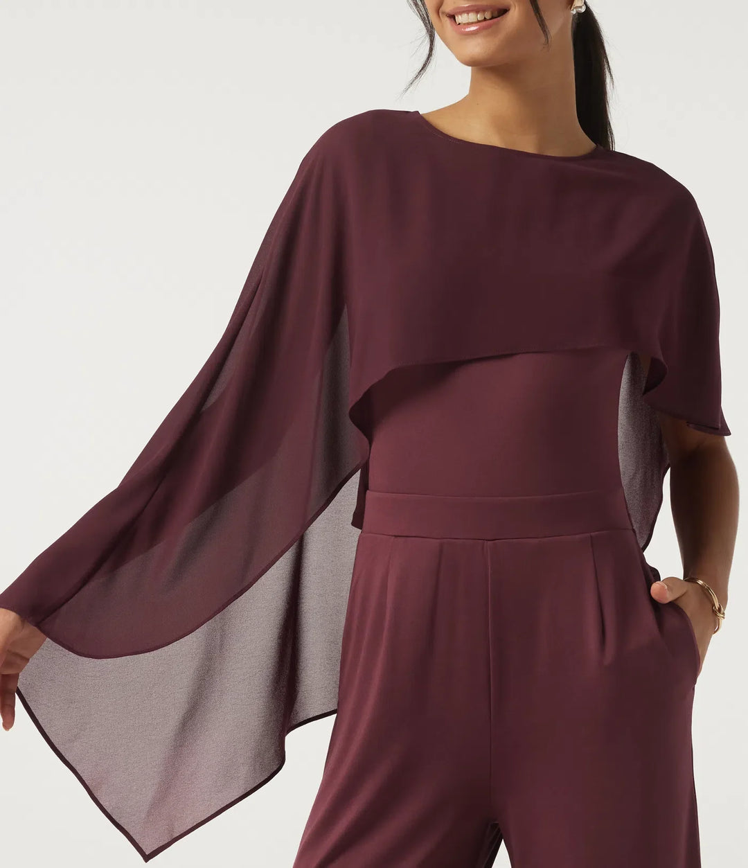 Rund hals ärmlös smal vida ben asymmetrisk jumpsuits för fest med fickor -Easy Peezy Edition