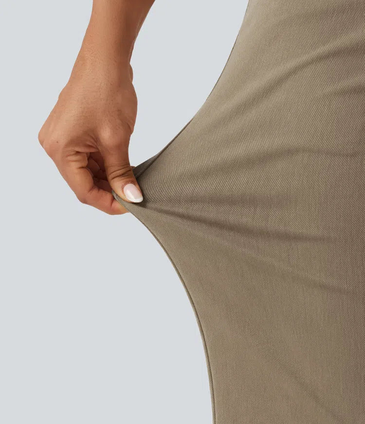 Halara Flex med låg midja asymmetrisk raka ben färgglad vardagsjeans med fickor