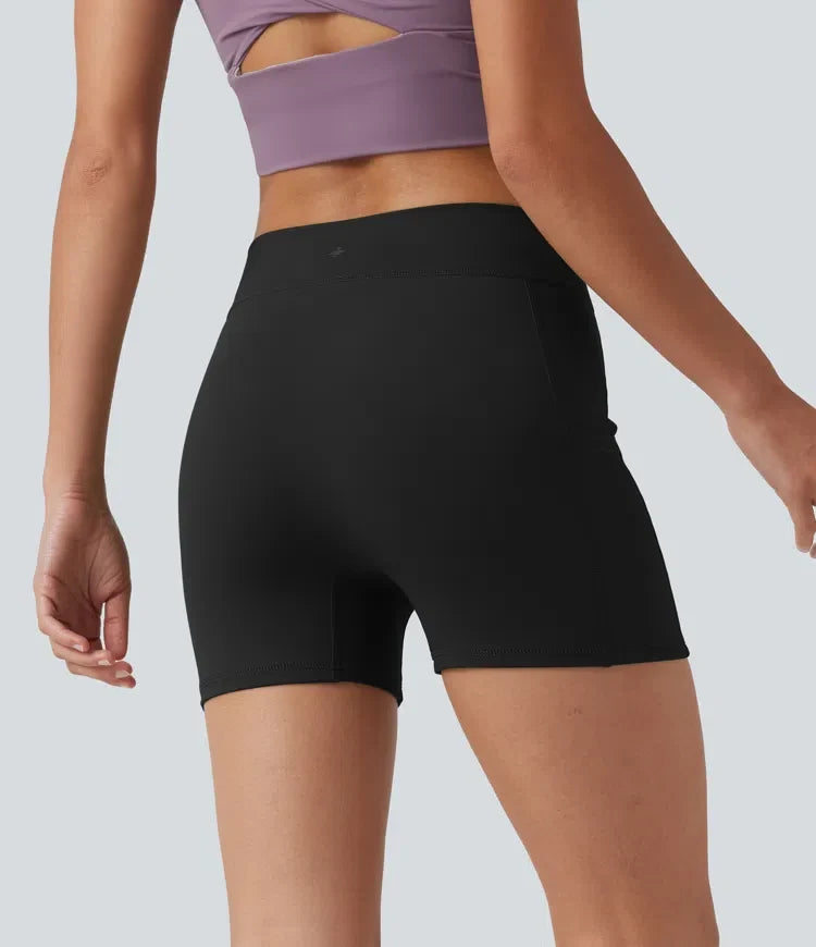 SoftlyZero Airy med hög midja och ficka enfärgad InstantCool yogashorts 3.5"
