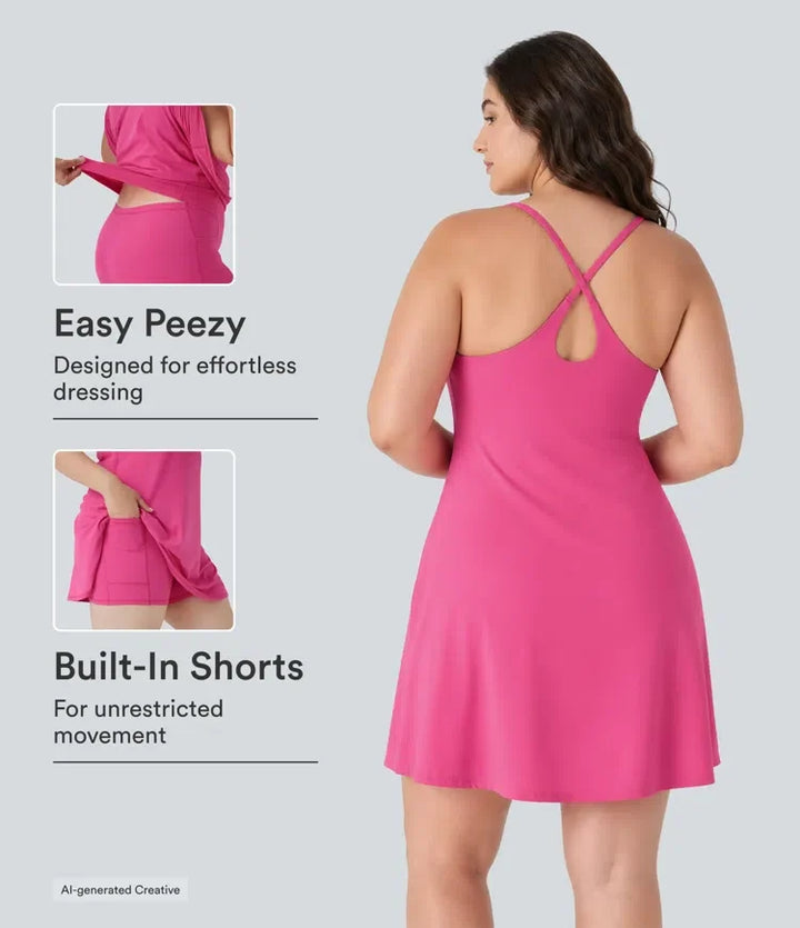 SoftlyZero mjuk plysch aktiv plusstorlek klänning-längre längd-Easy Peezy Edition