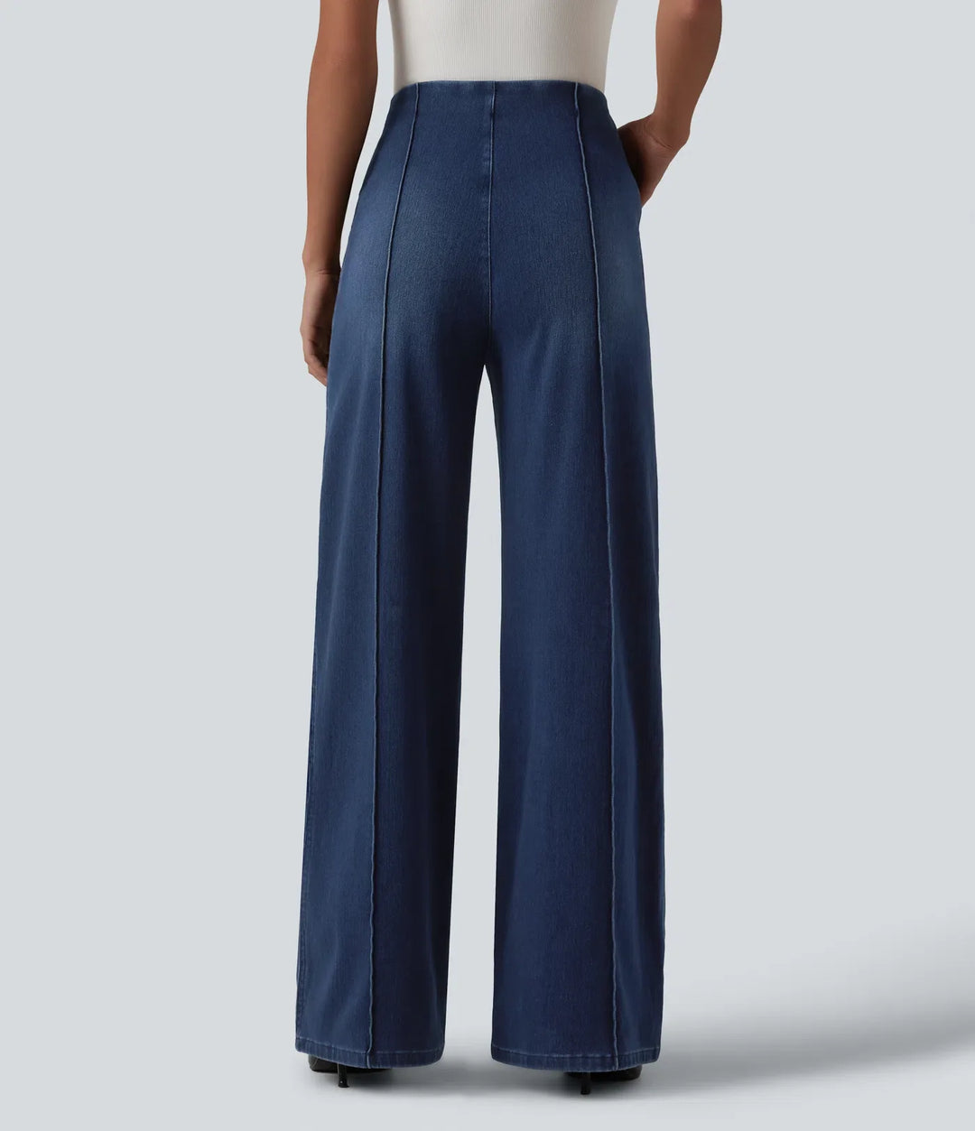 Halara Flex med hög midja vida ben jeans för arbete med fickor
