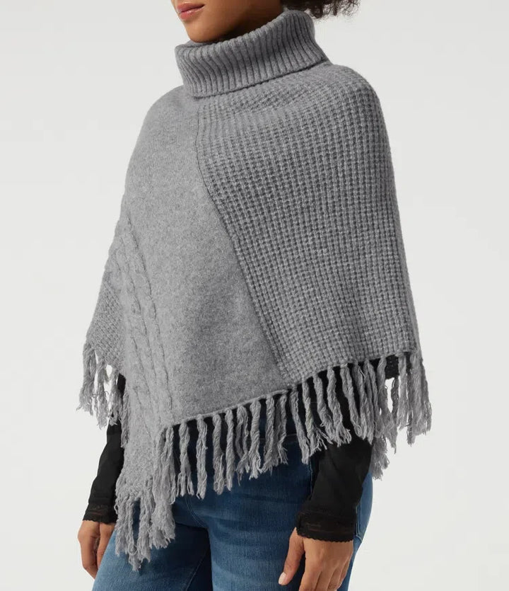 Hög hals fransad fåll vardaglig tröja