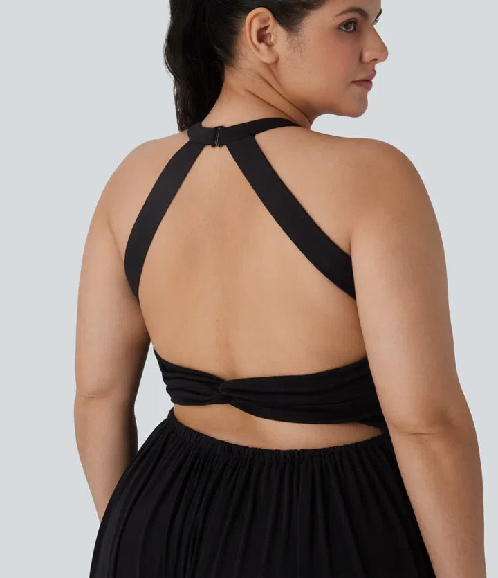 Haremsmodell för vardag plusstorlek jumpsuit med ficka – Easy Peezy-utgåva