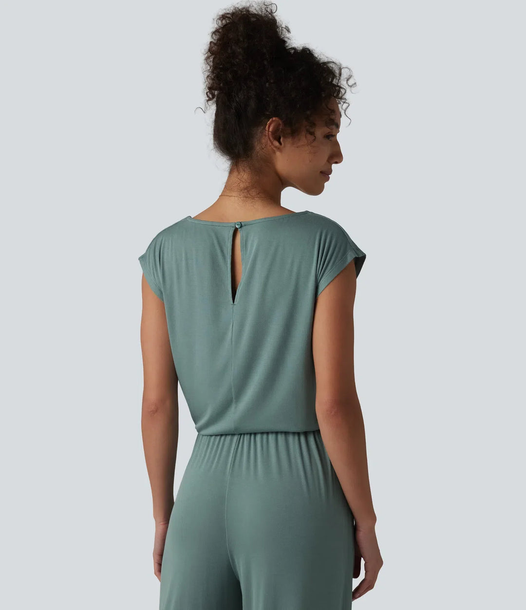 V-ringning ärmlös dragsko jumpsuit för vardag med fickor – Easy Peezy