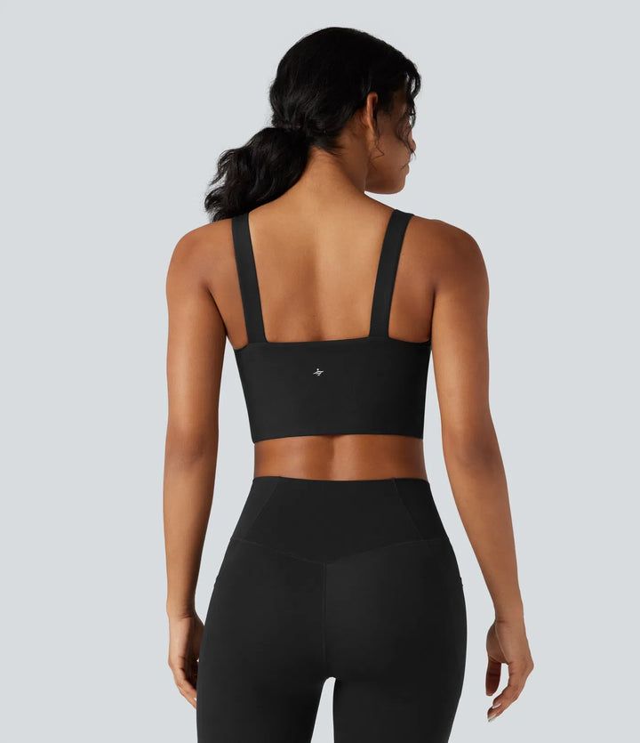 Halara UltraSculpt lätt stöd formpressad kupor push-up sport-bh för yoga