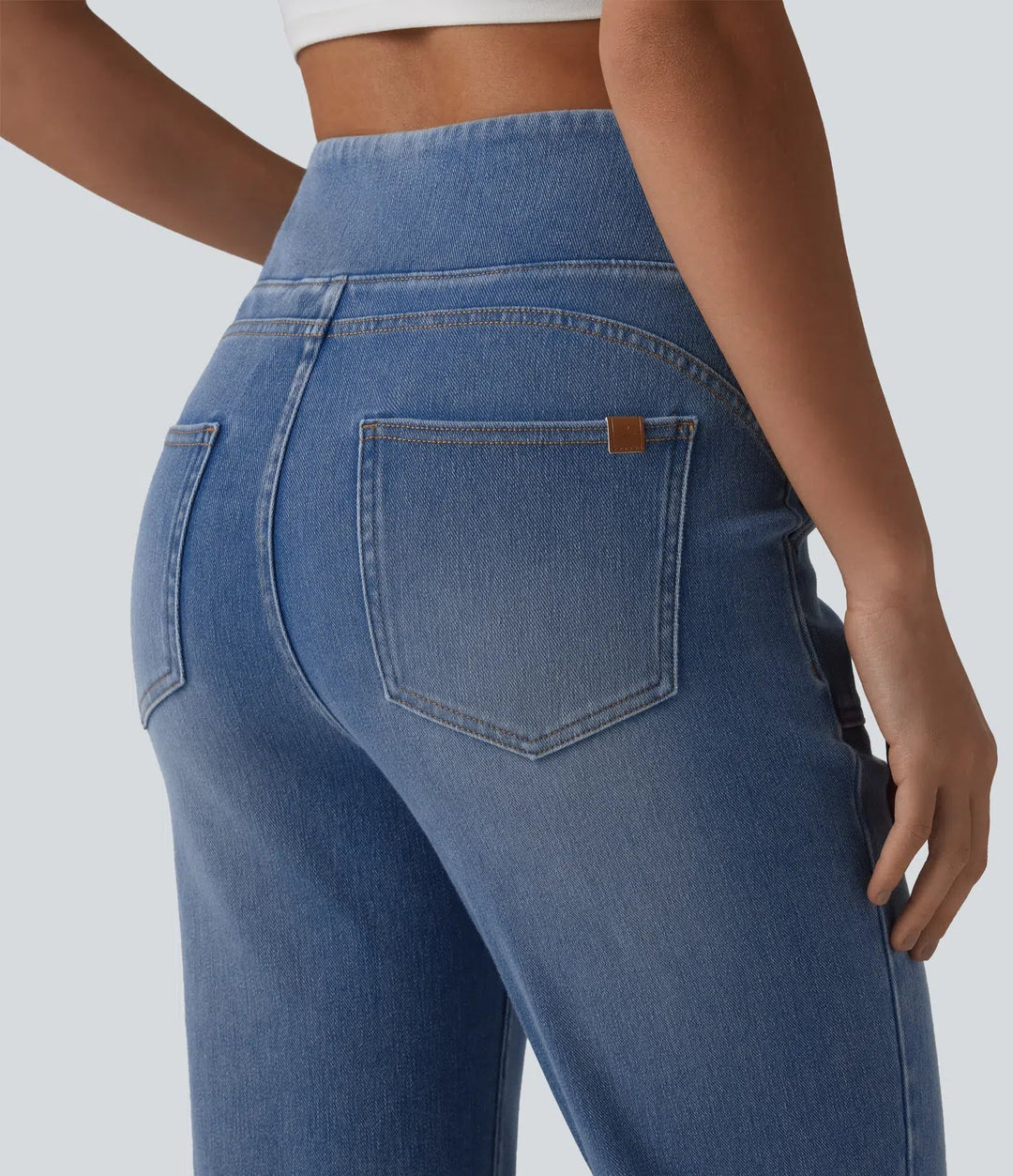 Halara Flex med hög midja och magkontroll bootcut vardagsjeans med fickor