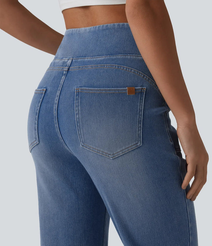 Halara Flex med hög midja och magkontroll bootcut vardagsjeans med fickor
