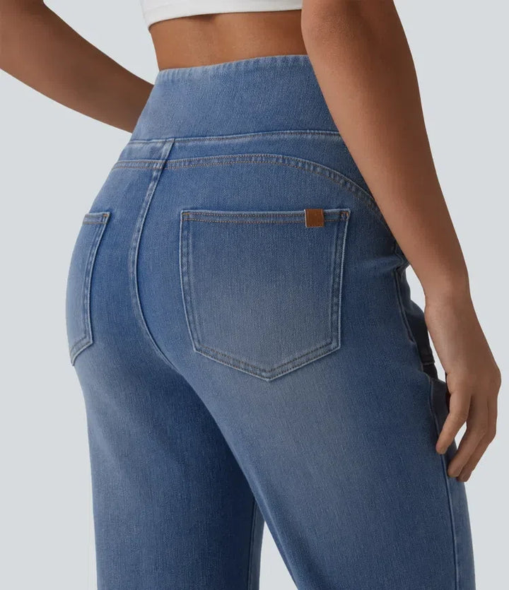 Halara Flex med hög midja och magkontroll bootcut vardagsjeans med fickor
