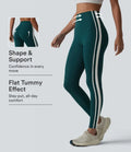 Lyckera UltraSculpt högmidjad magkontroll sida randig yoga 7/8 leggings