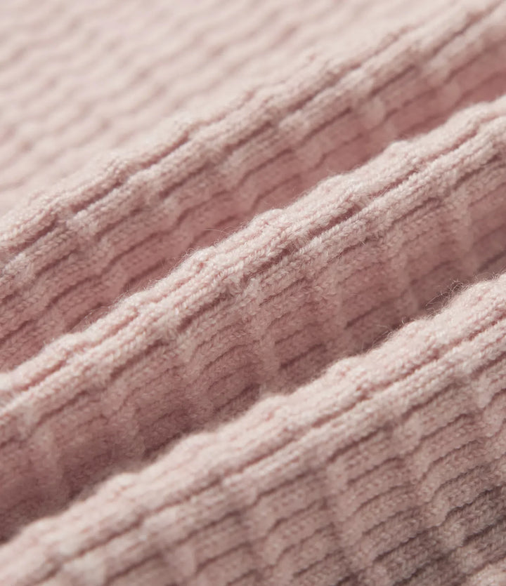 Rund hals långärmad våffelstruktur träning cardigan