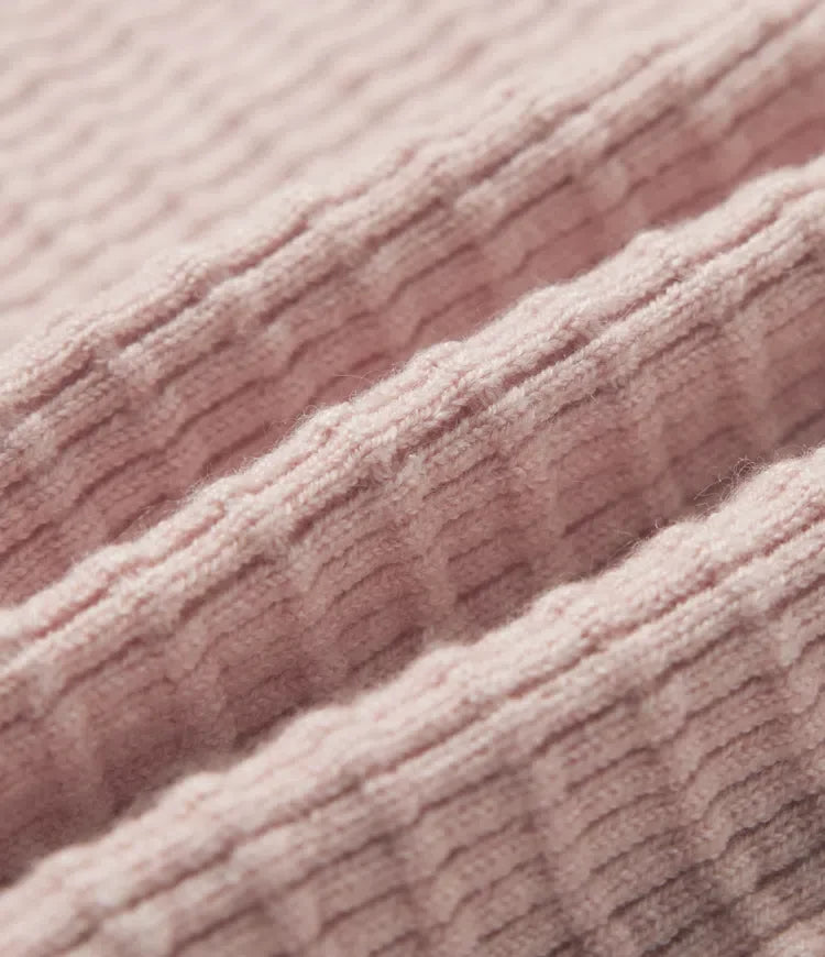 Rund hals långärmad våffelstruktur träning cardigan
