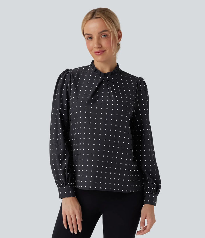 Volang halvpolo prickig arbetsblus