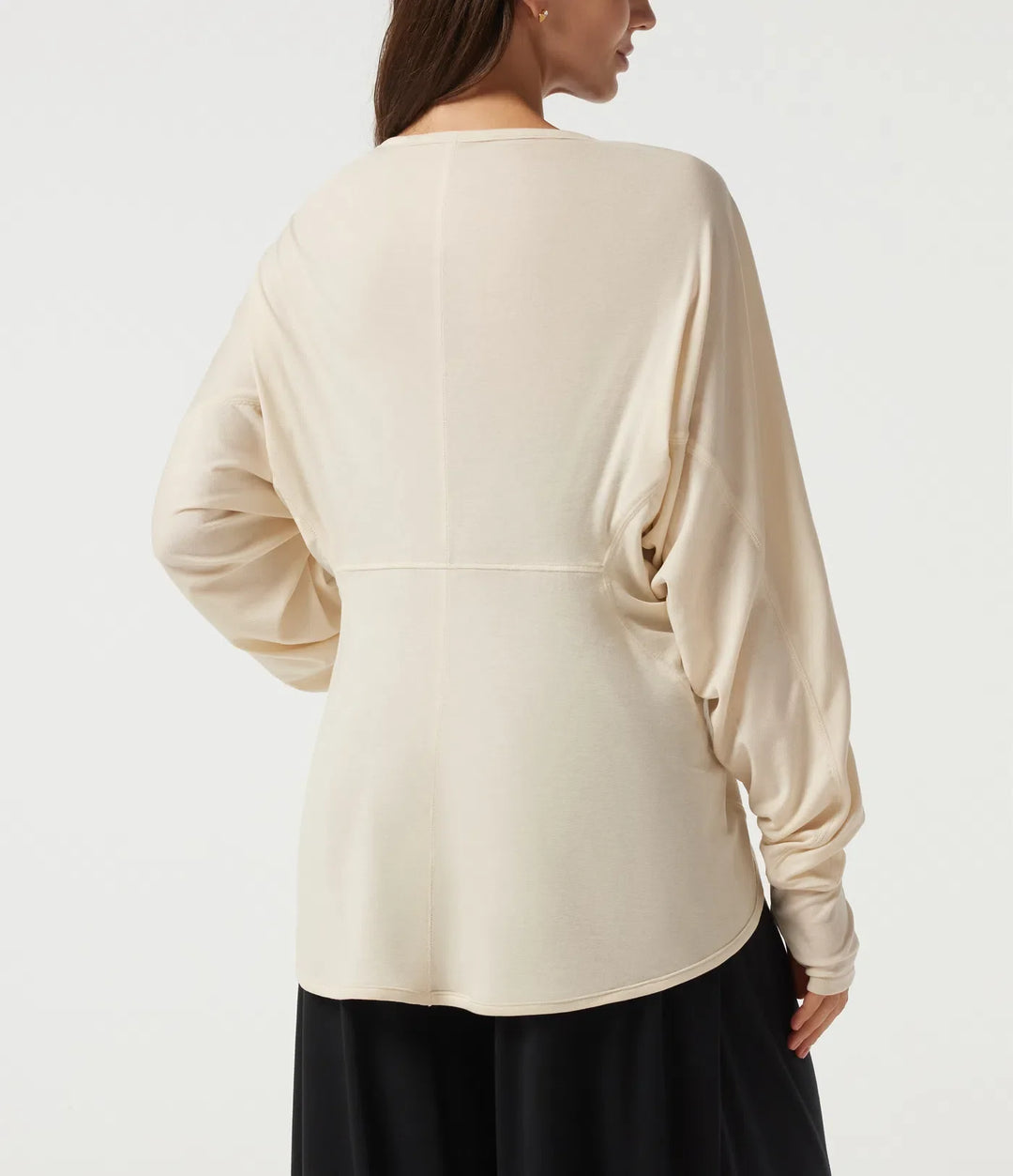 Lång fladdermusärm vardaglig cardigan med tumhål