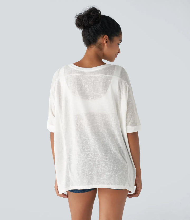 Asymmetrisk fåll transparent oversize vardagstopp