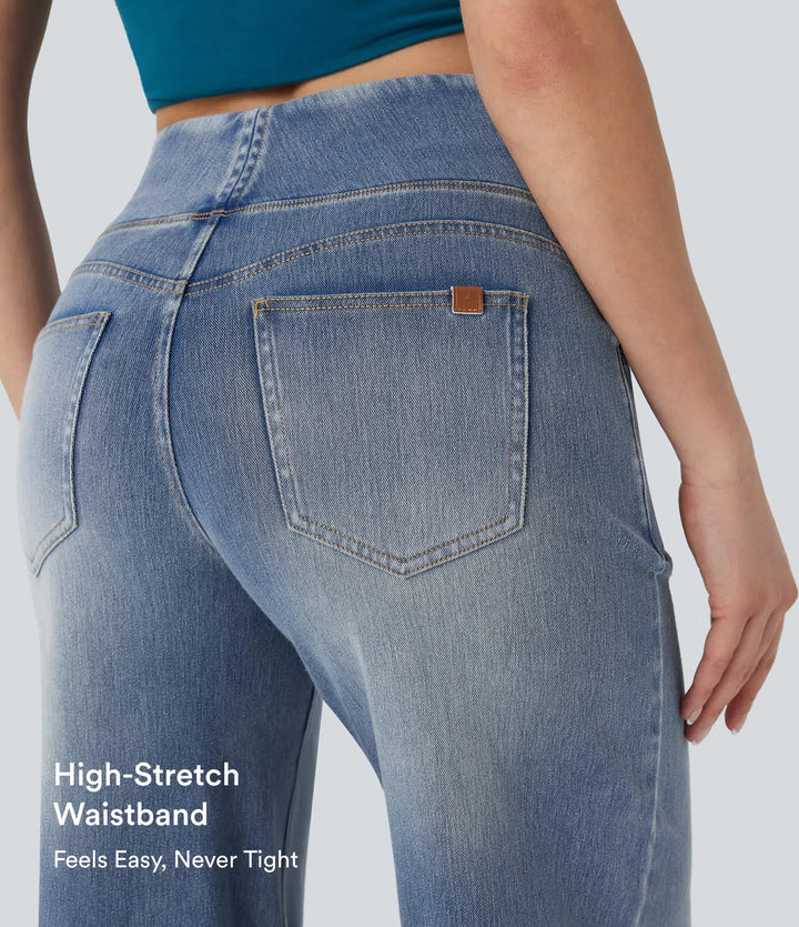 Halara Flex med medelhög midja magkontroll för vardag baggy jeans med fickor