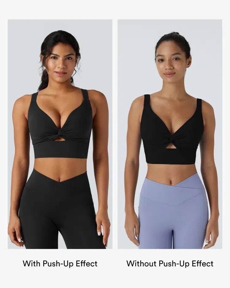Halara UltraSculpt lätt stöd formpressad kupor push-up sport-bh för yoga