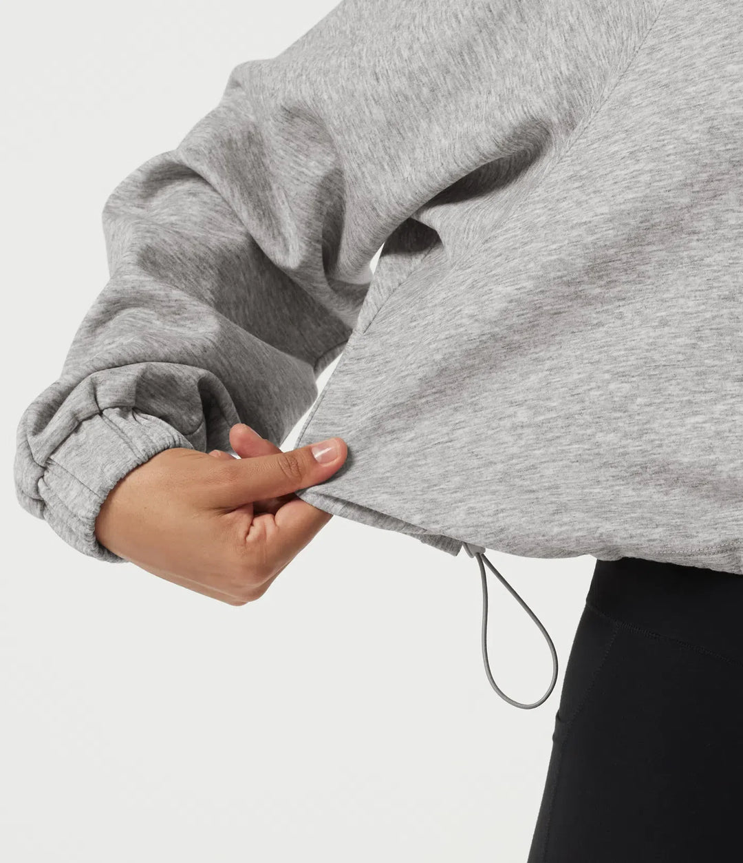 Halvpolo långärmad dragsko vardaglig sweatshirt