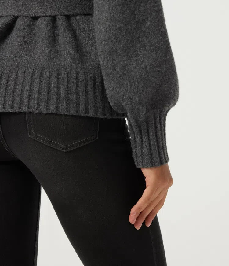 Långärmad knytning fram vardaglig cardigan