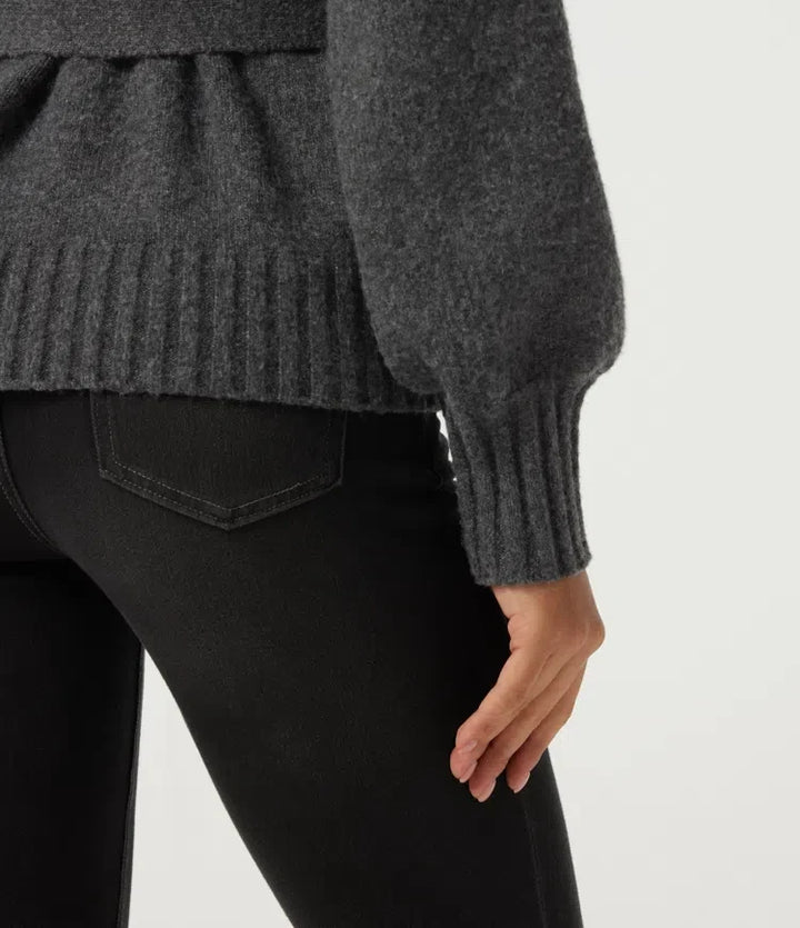 Långärmad knytning fram vardaglig cardigan