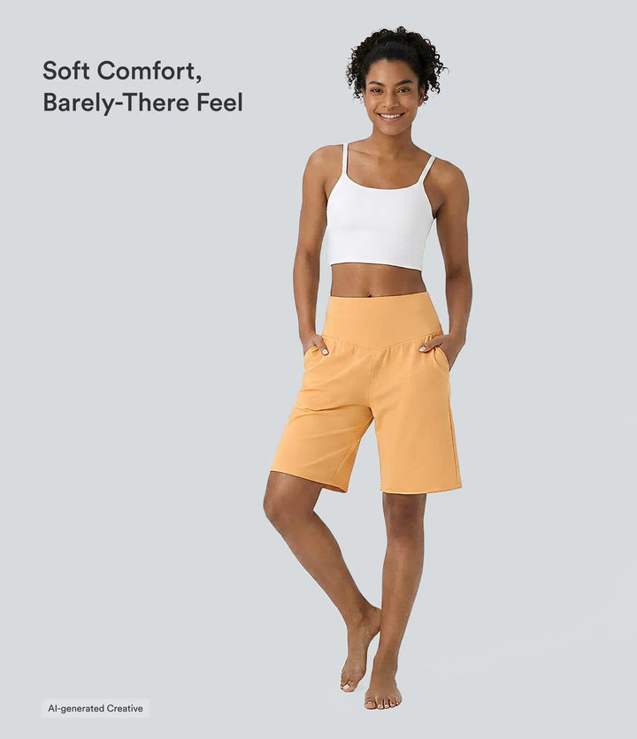 SoftlyZero Airy med hög midja och fickor InstantCool yoga bermudashorts