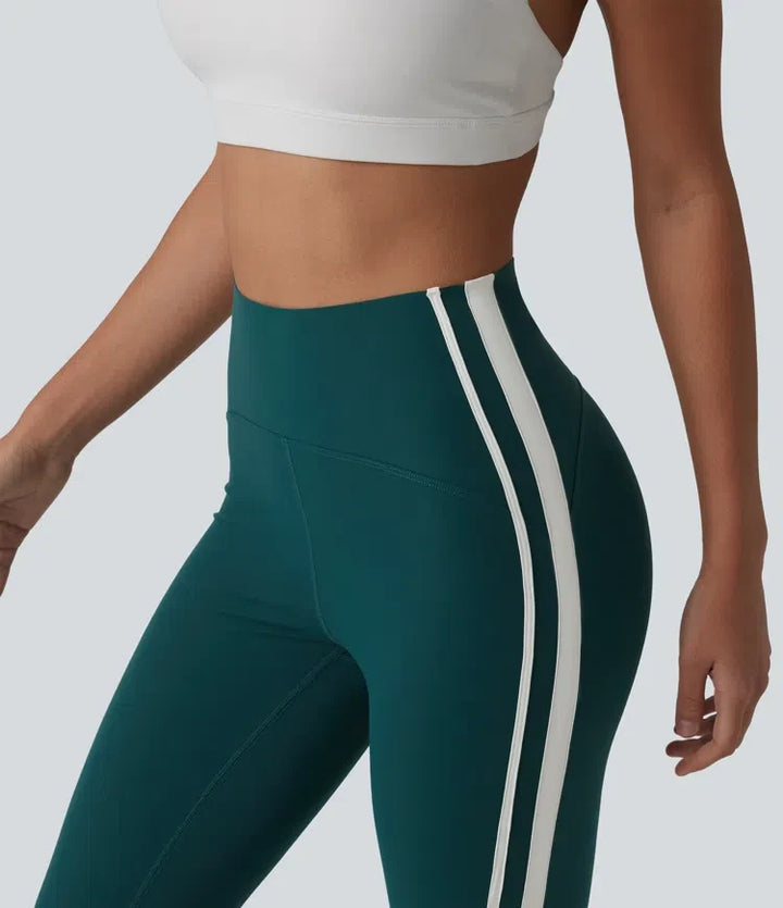 Halara Ultrasculpt med hög midja magkontroll sida rand yoga 7/8 leggings