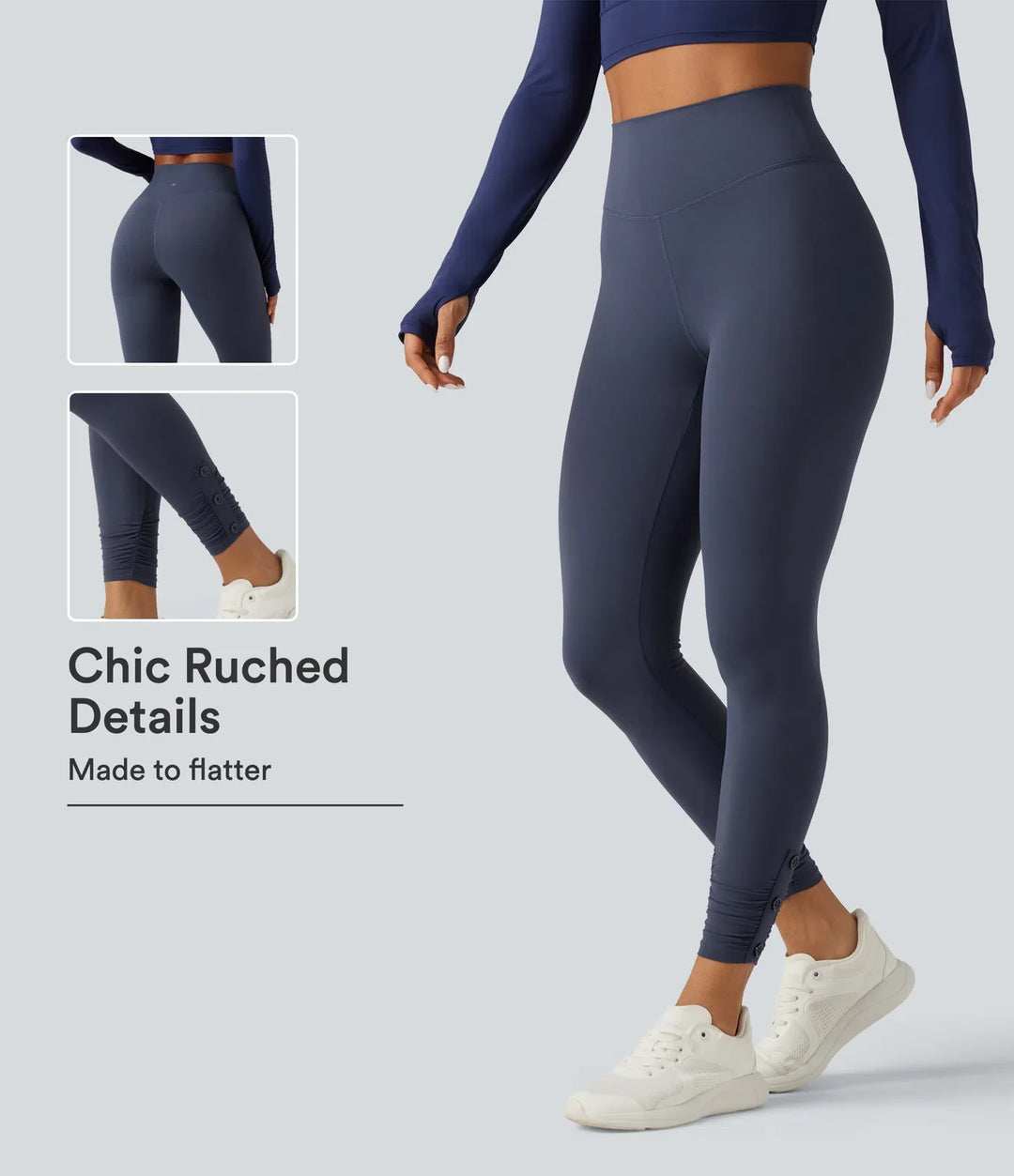 Lyckera UltraSculpt högmidjad rynkat yogaleggings