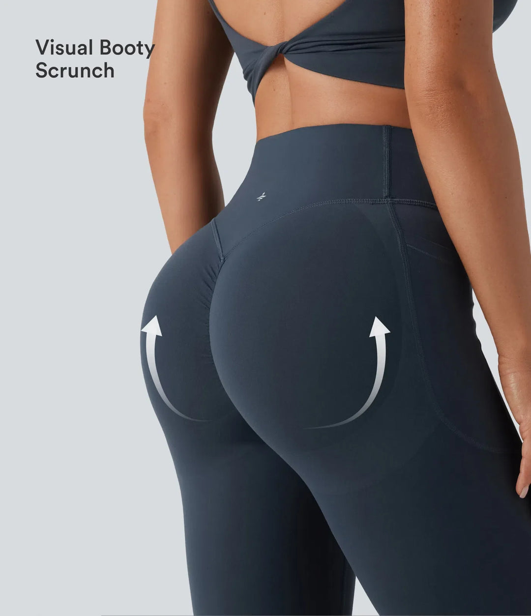 Halara UltraSculpt med hög midja scrunch-effekt rumplyftande magkontroll formande yoga utsvängd leggings med fickor