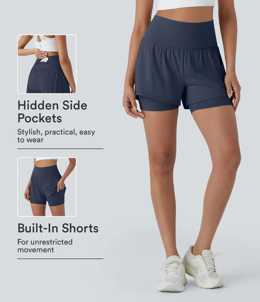 SoftlyZero Airy med extra hög midja 2-i-1 InstantCool yogashorts 5&