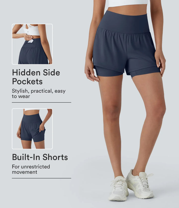 SoftlyZero Airy med extra hög midja 2-i-1 InstantCool yogashorts 5&