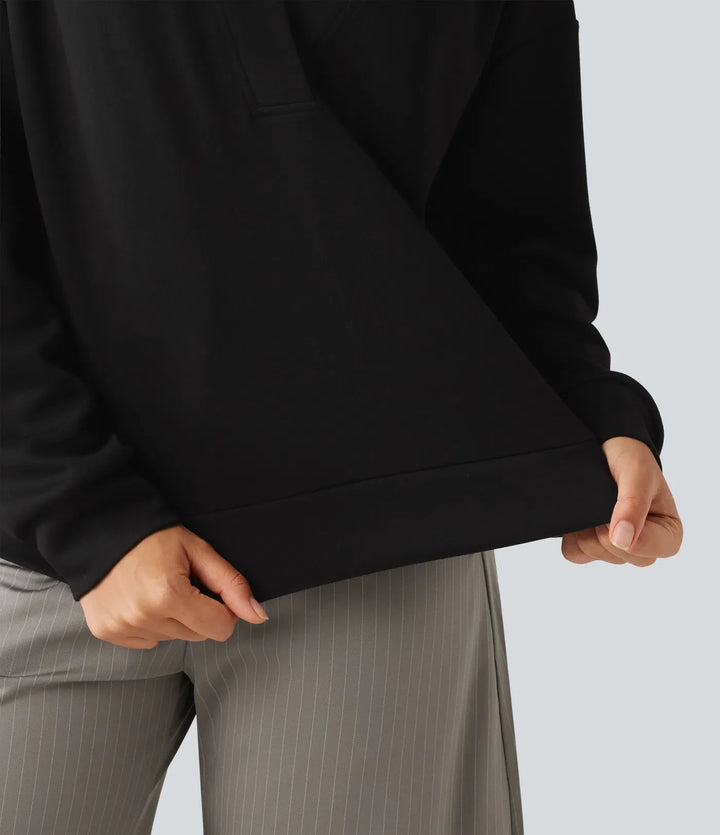 Med huva nedhasad axel långärmad arbete sweatshirt