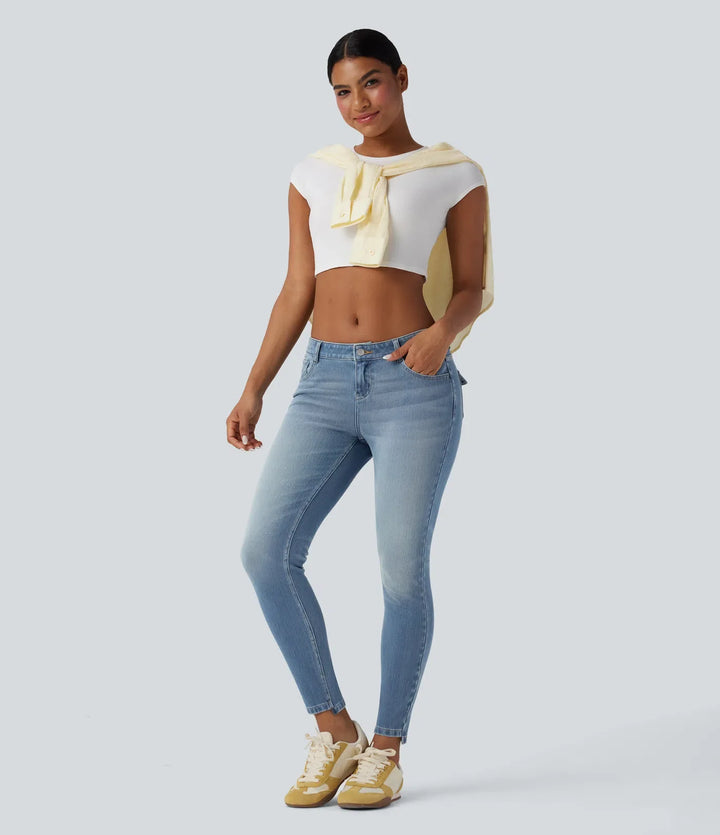 Lyckera Flex låg midja vardaglig skinny jeans med fickor
