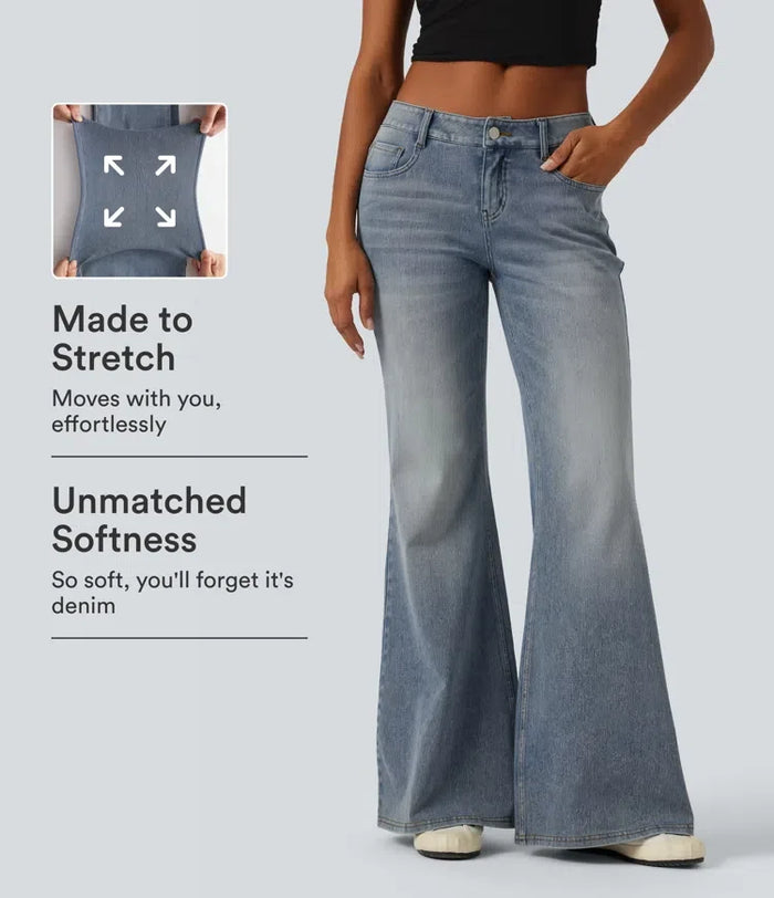 Lyckera Flex låg midja utsvängd vardagsjeans med fickor