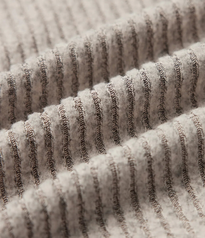 Ribbstickad V-ringad långärmad knytning i sidan omlott vardagstopp