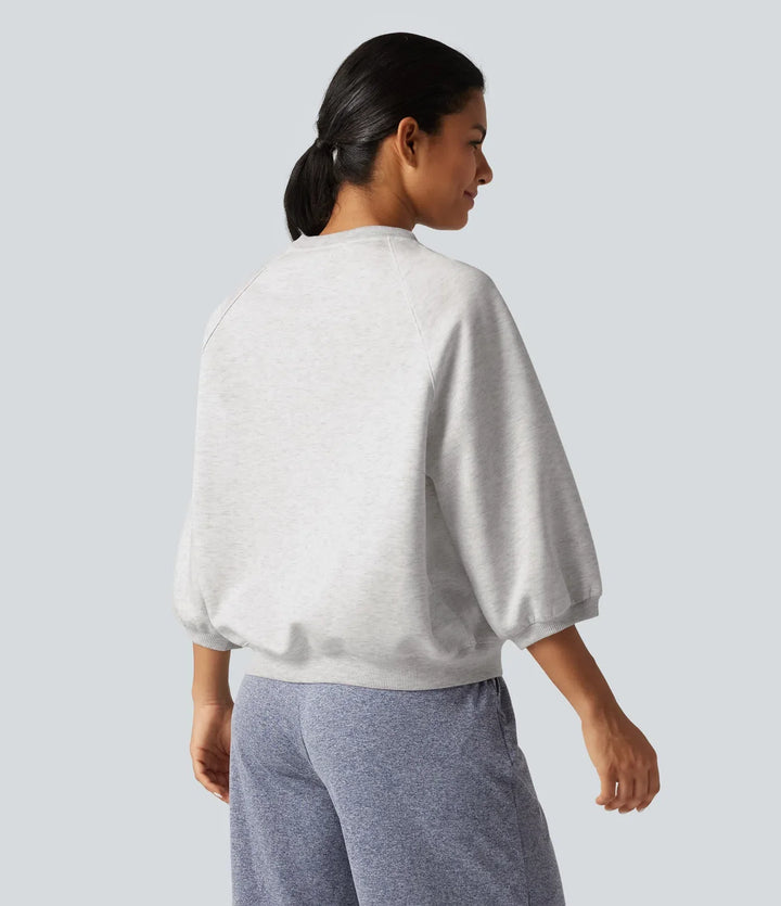 Rund hals lång raglanärm vardaglig sweatshirt
