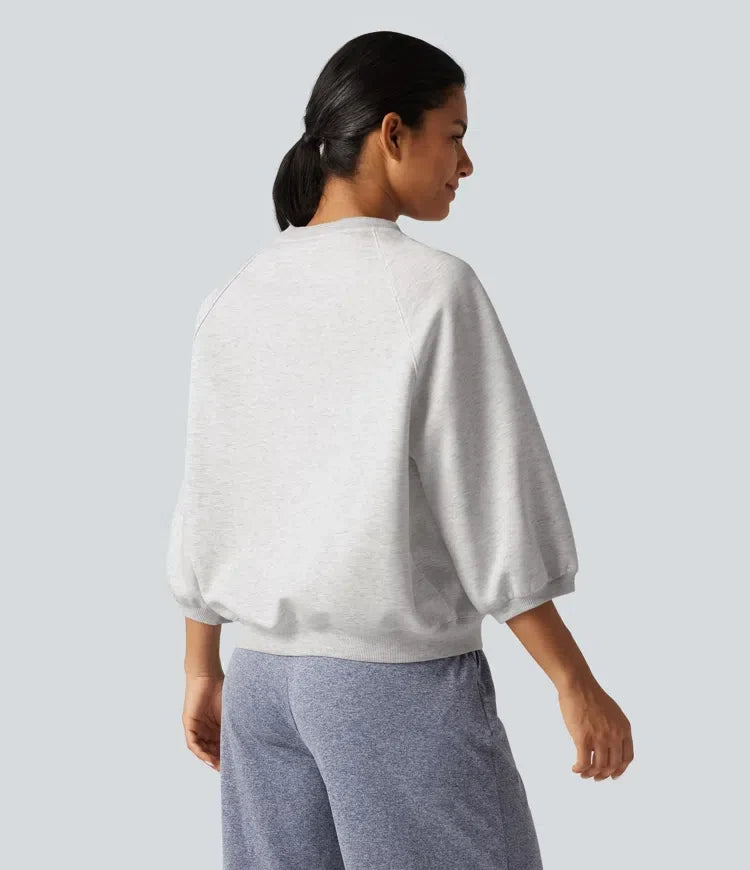 Rund hals lång raglanärm vardaglig sweatshirt
