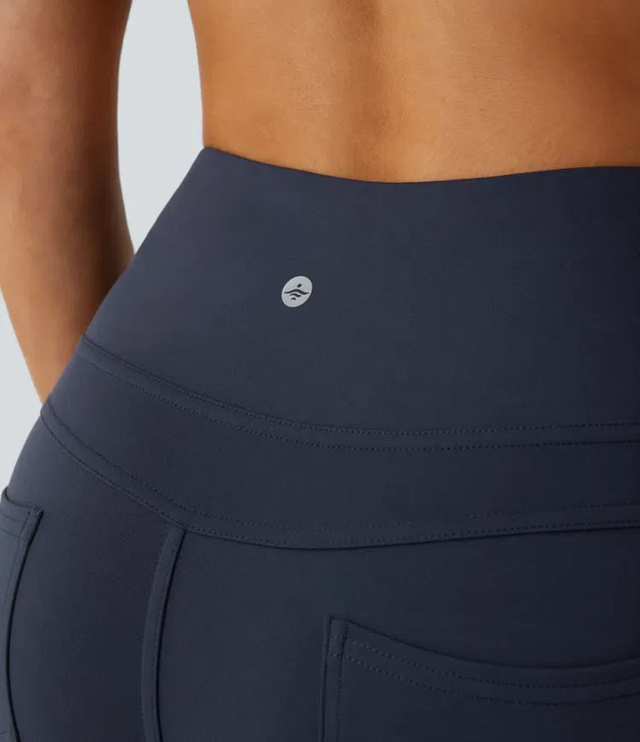 DayStretch med hög midja och ficka capri utsvängd yogaleggings