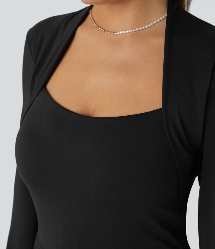 Långärmad vida ben jumpsuit